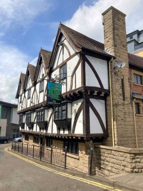 Lincoln, İngiltere, İngiltere. Eski yarı ahşap ev. 