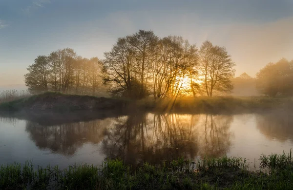 wschod slonca nad rzeka