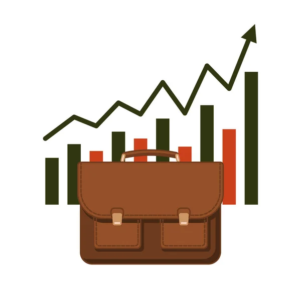 Portafoglio di investimenti con un programma di crescita. Illustrazione vettoriale a colori dello stile piatto. — Vettoriale Stock