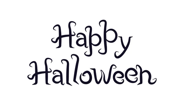 Feliz Halloween letras para invitaciones a fiestas, saludos. Ilustración vectorial, fondo aislado blanco. — Archivo Imágenes Vectoriales