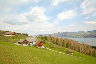 View over the lake Attersee - Farm holidays, Salzburger Land - Alps Austria