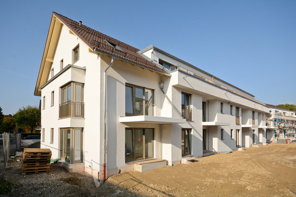 New residential buildings with walkway and outdoor facilities
