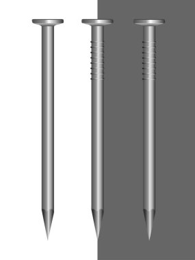 Beyaz arka planda metal bir çivi