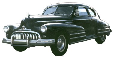 Bu 1948 Buick Eight Roadmaster Coupe farklı bir zaman ve dünyaya bir zaman kapsülü olarak hizmet veriyor..
