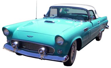 1956 Ford Thunderbird güçlü bir V8 motoru, elektrikli camları ve hidrolik direksiyonu olan güçle ilgiliydi.. 
