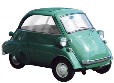 Tamamen çalışan bir yetişkin arabası 1968 BMW Isetta 300 'den daha küçük olamaz..