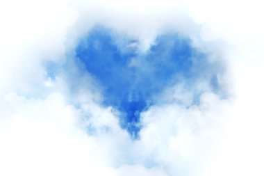 mavi gökyüzünde bulut kalp