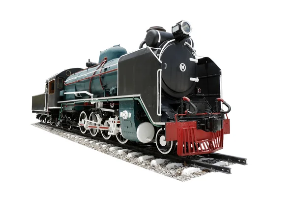 Retro steam locomotive isolated on white background. with clippi — Stock Photo, Image