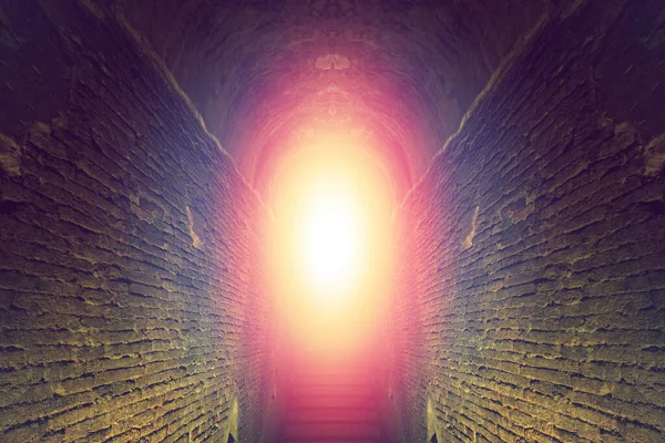 Světlo Konci Tunelu Život Smrti Každý Problém Řešení Koncept Naděje — Stock fotografie