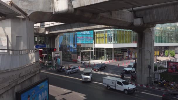 Bangkok Thailand January 2021 Traffic Front Siam Paragon Department Store — Video Stock