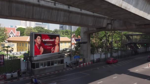 Bangkok Thailand January 2021 Trafffic Chaloem Phao Junction Bangkok — Stockvideo