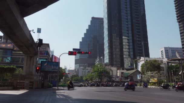 Bangkok Thailand January 2021 Traffic Silom Street Bangkok — Stock Video