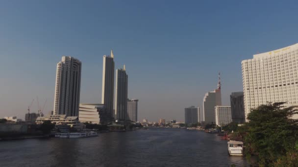 Bangkok Tailândia Janeiro 2021 Rio Chao Phraya Bangkok — Vídeo de Stock