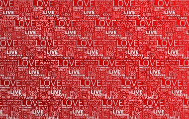 Sevgi sözcüğü bulut, etiket bulutu, vektör grafikleri