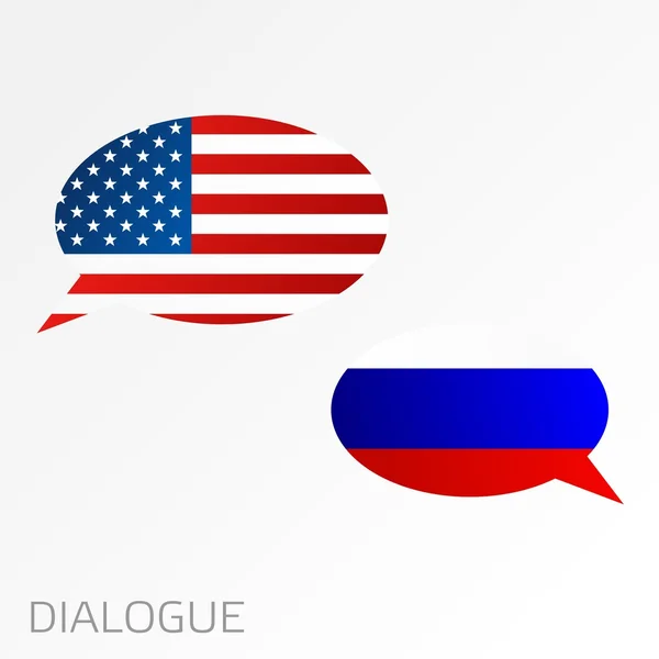 Diálogo entre Estados Unidos y Rusia — Archivo Imágenes Vectoriales