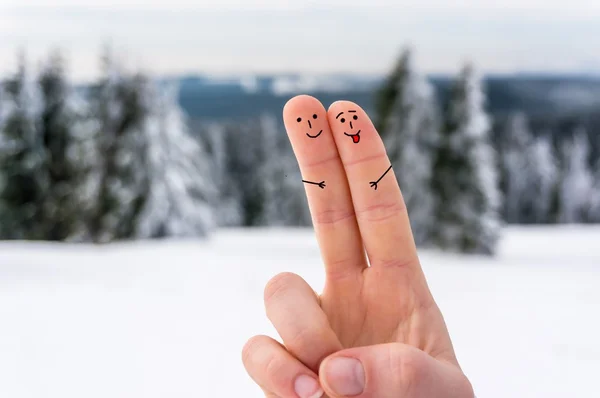 Happy two fingers — Stock Photo, Image