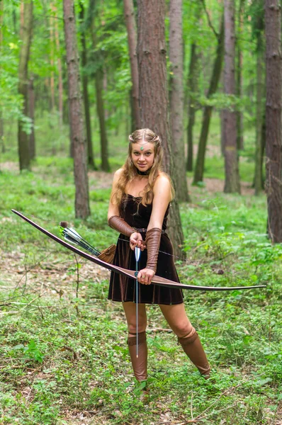 Jovencita elfa con un lazo largo —  Fotos de Stock