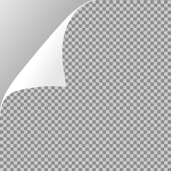 Coin de feuille de papier frisé ou boucle de page avec ombre — Image vectorielle