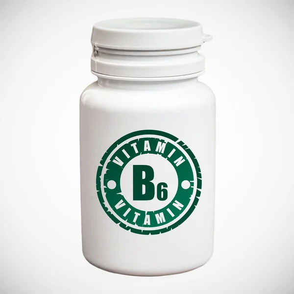 Бутылка таблеток витамина В6 — стоковое фото