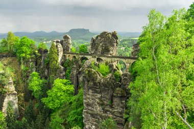 Sakson İsviçre Bastei Bridge'de yaz