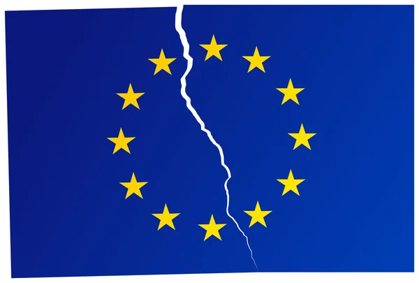 Bandera rota de la Unión Europea — Vector de stock