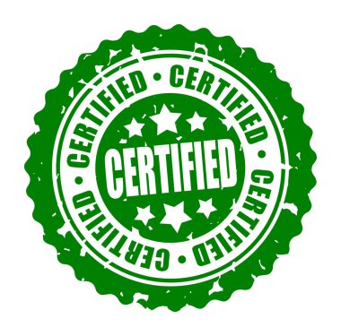 Vektör yuvarlak damga sertifikalı