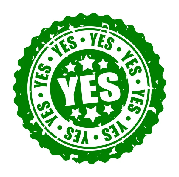 Векторная круглая марка YES — стоковый вектор