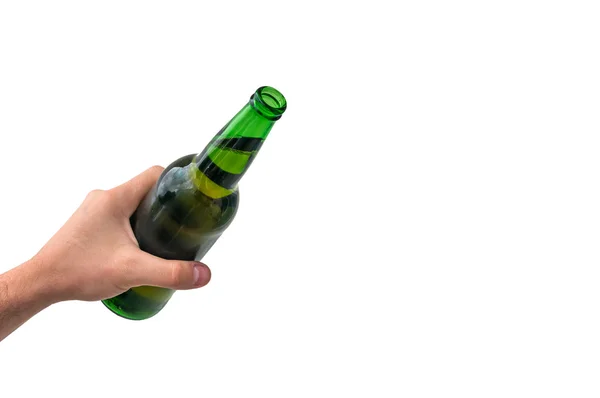 Мужчина с бутылкой пива — стоковое фото
