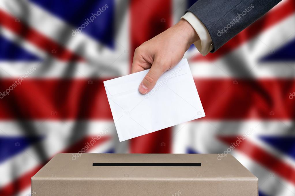 Election in United Kingdom - voting at the ballot box