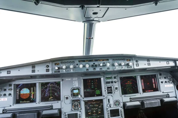 Kokpit Letadla Uvnitř Civilního Letadla — Stock fotografie
