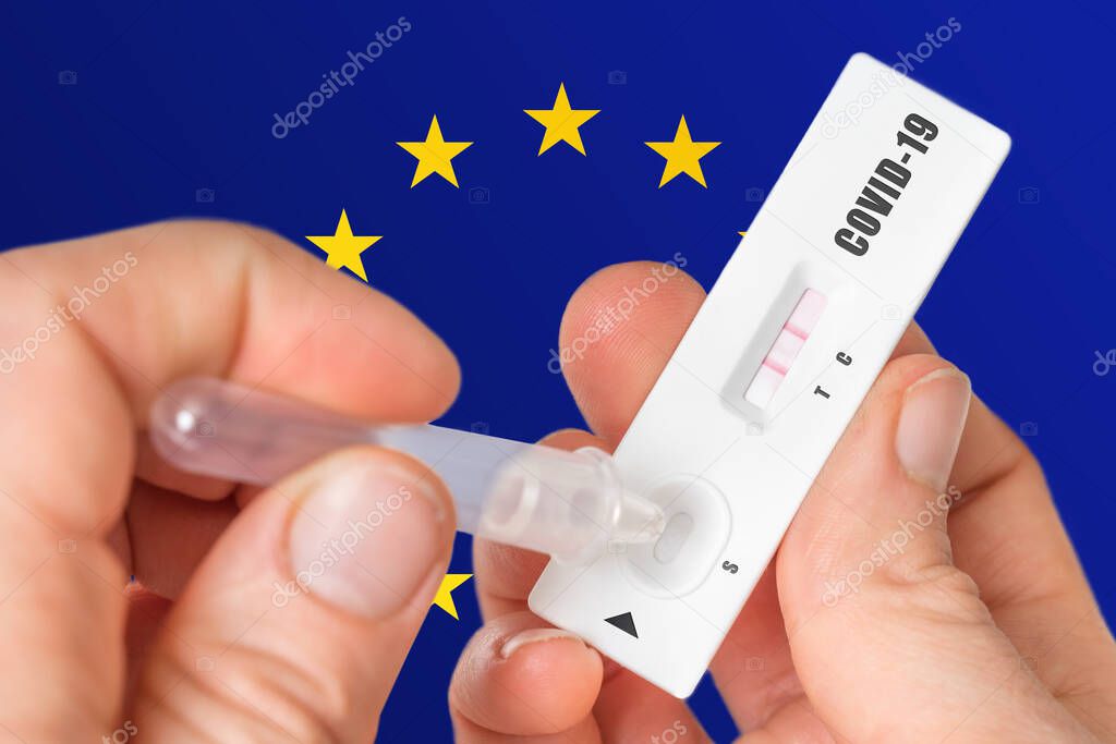 Prueba rápida positiva en COVID19 en la Unión Europea sobre el fondo
