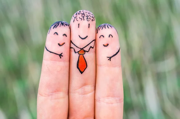 Счастливые три пальца — стоковое фото