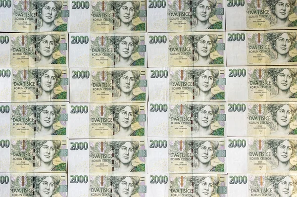 Czech money array in pattern — Stock Photo, Image