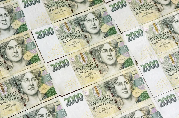 Tableau monétaire tchèque dans le modèle — Photo