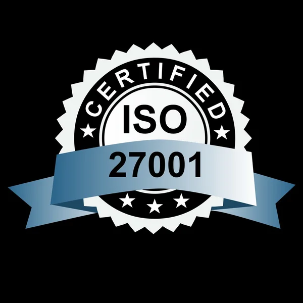 ISO certified silver emblem — Stockfoto