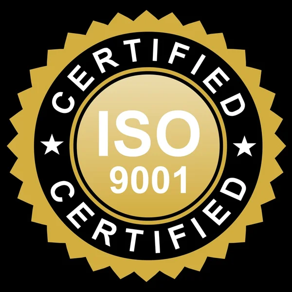 ISO certified gold emblem — 스톡 사진