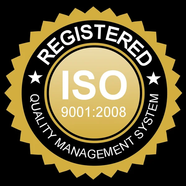 ISO certified gold emblem — Stock fotografie