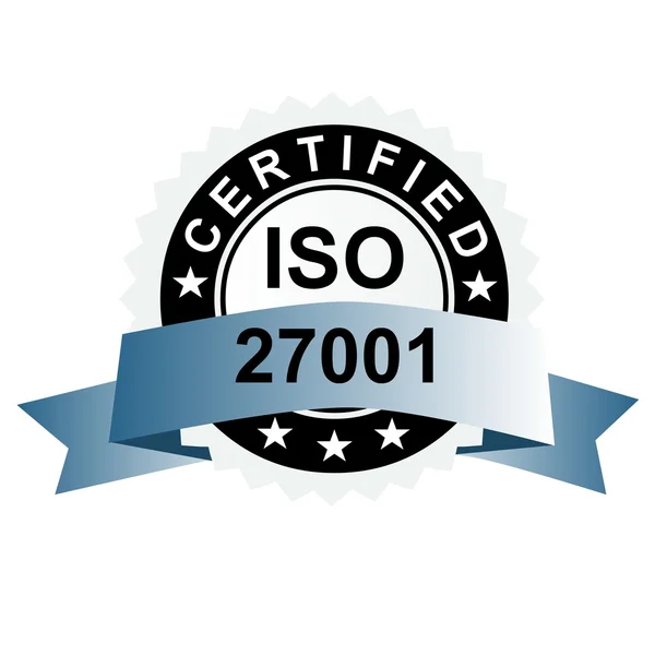 ISO certified silver emblem — Stockfoto