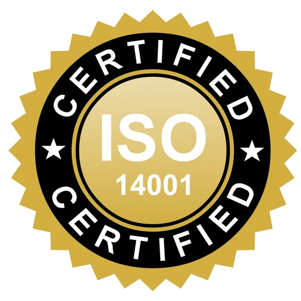 ISO zertifiziertes Gold-Emblem — Stockfoto