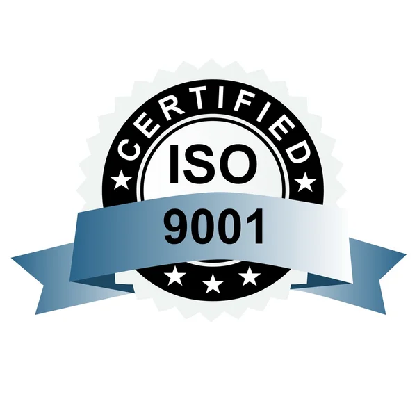 ISO certified silver emblem — Stockfoto