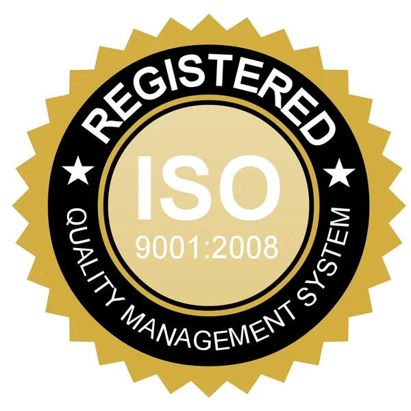 ISO certified gold emblem — 스톡 사진