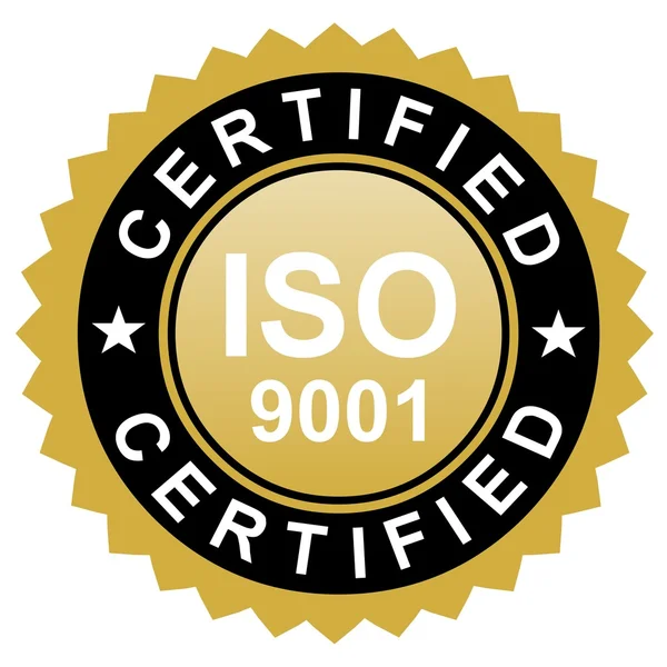 ISO zertifiziertes Gold-Emblem — Stockfoto