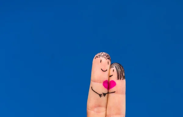 Happy fingers in the sky — Stock Photo, Image