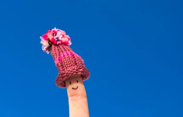 Happy finger with cap — Stock Photo, Image