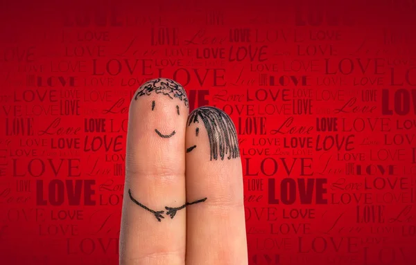 Romantic fingers fall in love — Stock Photo, Image