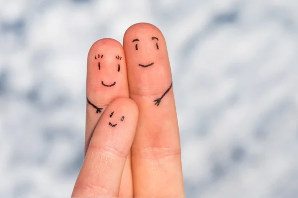 Happy fingers family — Stock Photo, Image