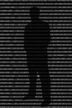 Yüz ve ikili kod arka plan olmadan anonim hacker