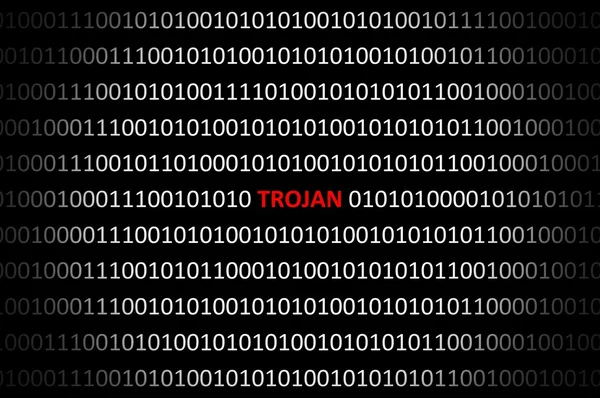 Binaire code met trojan-virus — Stockfoto