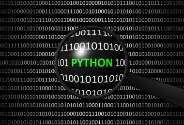 Python ve Büyüteç lens ile ikili kod