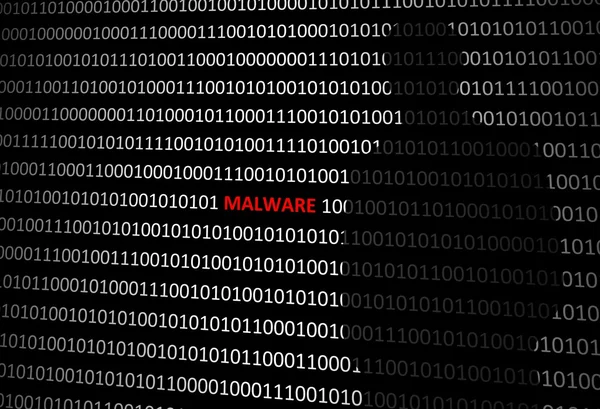 Anonieme hacker zonder gezicht en malware achtergrond — Stockfoto